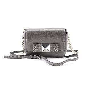 MICHAEL KORS Tina Small Silver Bow Crossbody Bag